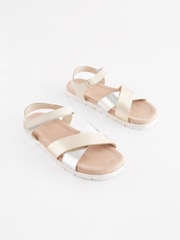 Mixed Metallic Leather Woven Sandals - Image 5 of 8