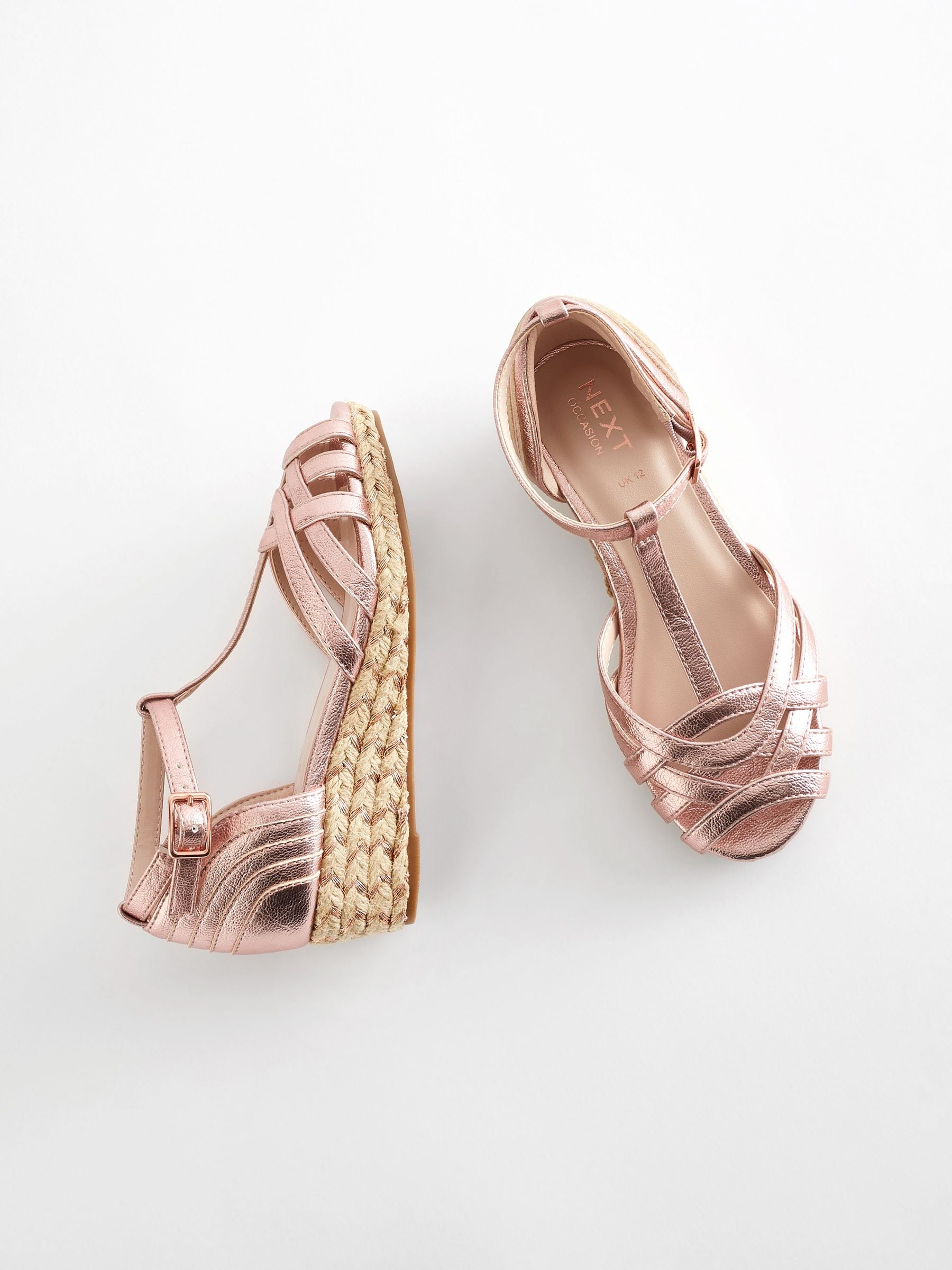 Next rose gold wedges best sale