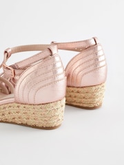 Rose Gold Heeled Wedge Sandals - Image 4 of 7