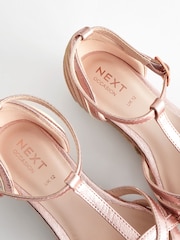 Rose Gold Heeled Wedge Sandals - Image 6 of 7