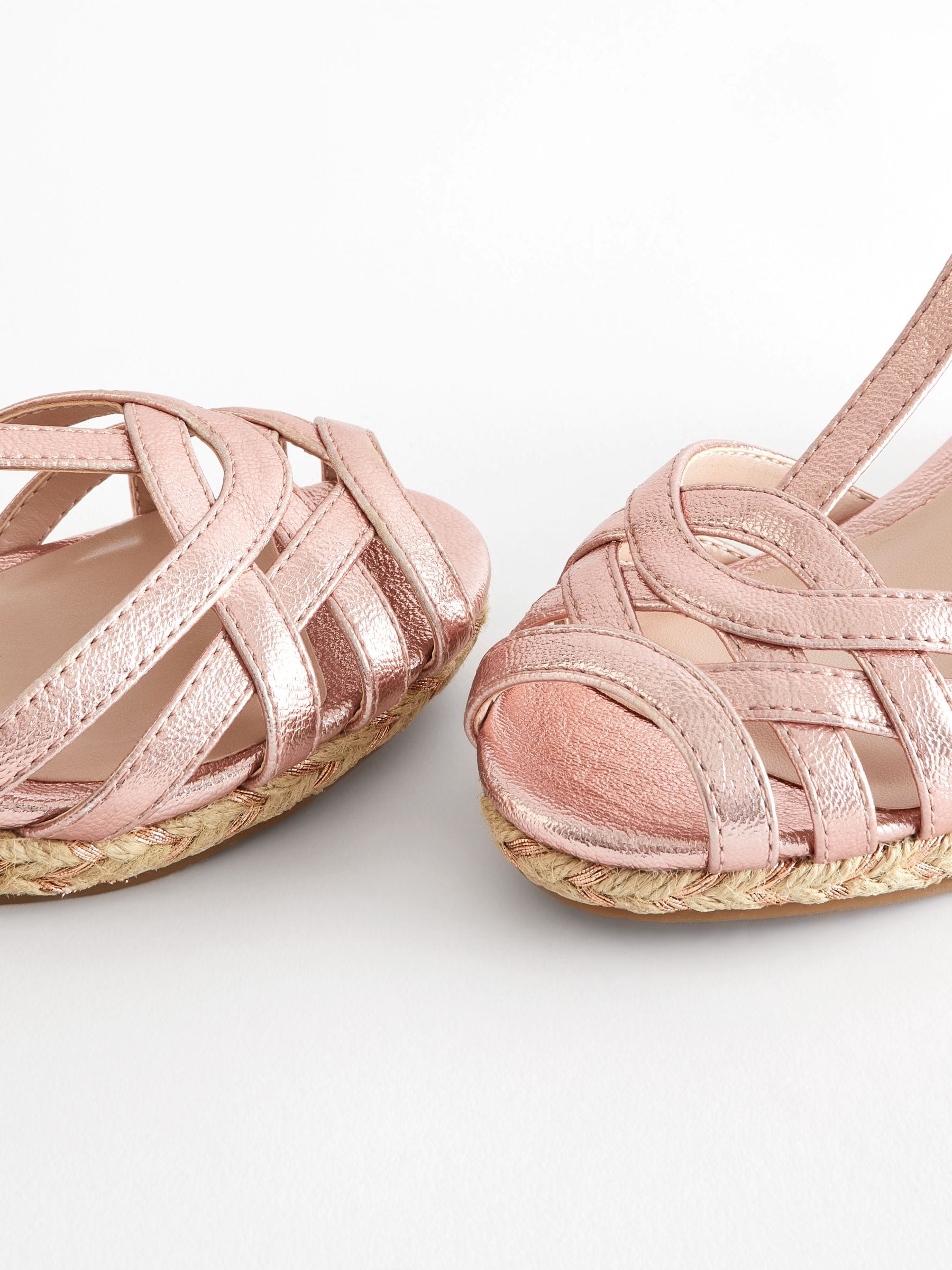 Buy Rose Gold Heeled Wedge Sandals from Next Luxembourg