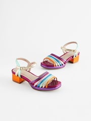 Multicolour Rainbow Platform Heel Occasion Sandals - Image 1 of 5
