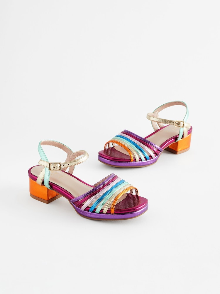 Multicolour Rainbow Platform Heel Occasion Sandals - Image 1 of 5