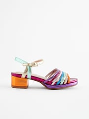 Multicolour Rainbow Platform Heel Occasion Sandals - Image 2 of 5