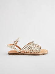 Gold Metallic Strappy Sandals - Image 2 of 5