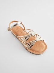 Gold Metallic Strappy Sandals - Image 3 of 5
