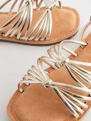 Gold Metallic Strappy Sandals - Image 4 of 5