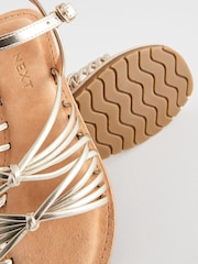 Gold Metallic Strappy Sandals - Image 5 of 5