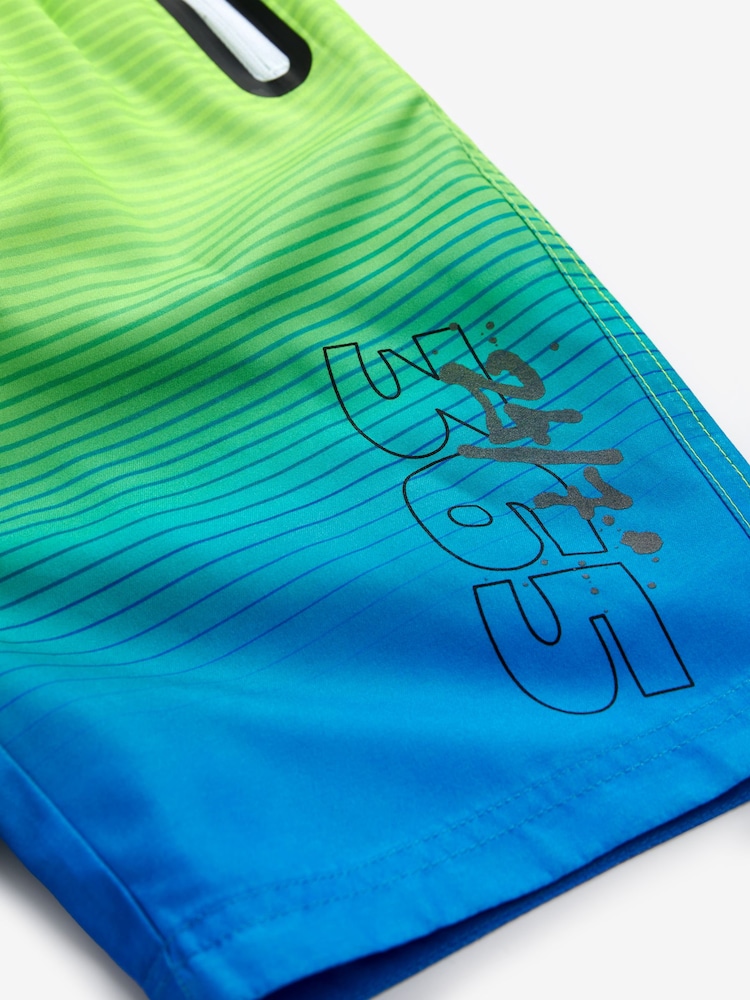Lime Green Board Swim Shorts (3-16yrs) - Image 7 of 7