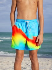 Orange Wave Printed Swim Shorts (3-16yrs) - Image 1 of 6