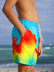Orange Wave Printed Swim Shorts (3-16yrs) - Image 3 of 6