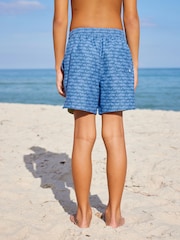Light Blue Shark Printed Swim Shorts (3-16yrs) - Image 2 of 6