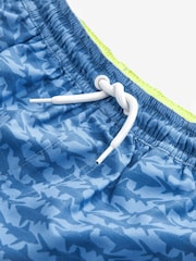 Light Blue Shark Printed Swim Shorts (3-16yrs) - Image 6 of 6