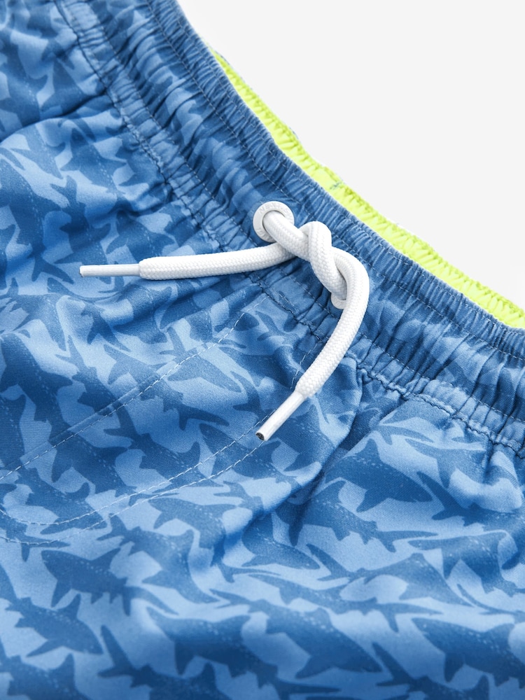 Light Blue Shark Printed Swim Shorts (3-16yrs) - Image 6 of 6