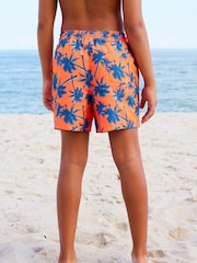 Orange Palm Tree Printed Swim Shorts (3-16yrs) - Image 2 of 7