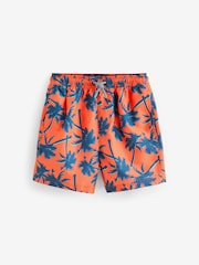 Orange Palm Tree Printed Swim Shorts (3-16yrs) - Image 5 of 7
