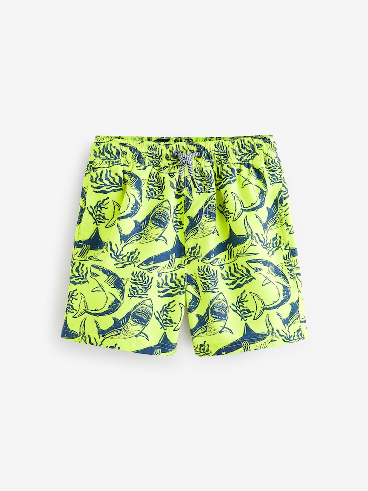 Yellow Shark Printed Swim Shorts (3-16yrs) - Image 1 of 6
