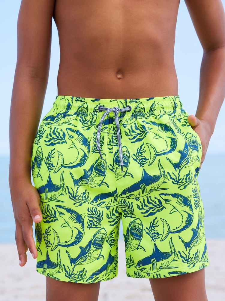 Yellow Shark Printed Swim Shorts (3-16yrs) - Image 2 of 6