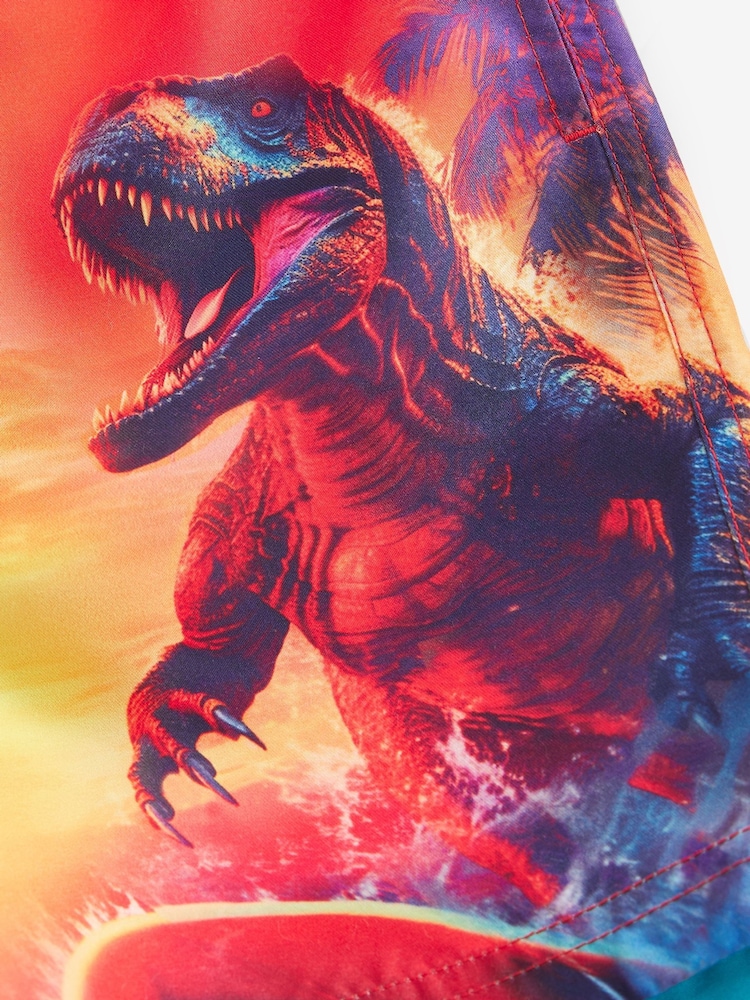 Orange Dino Printed Swim Shorts (3-16yrs) - Image 5 of 5