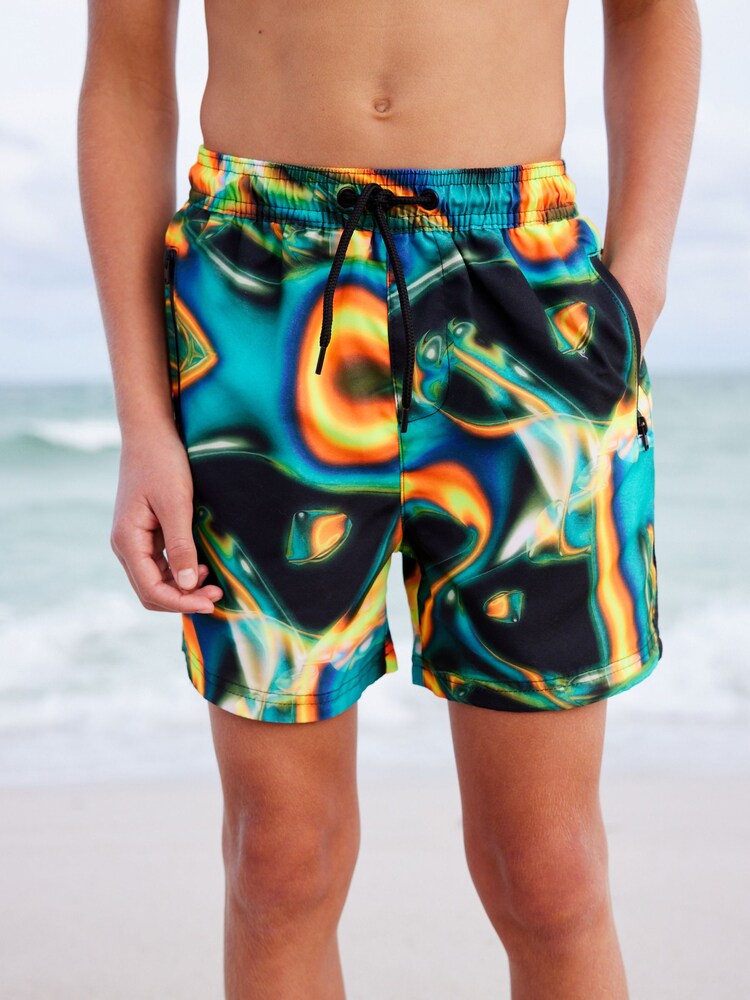 Black Heatmap Printed Swim Shorts (3-16yrs) - Image 1 of 7