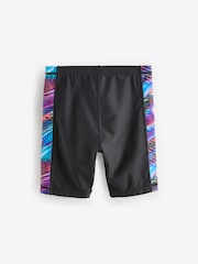 Black/Blue Longer Length Stretch Swim Shorts (3-16yrs) - Image 5 of 7