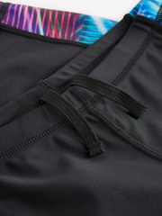 Black/Blue Longer Length Stretch Swim Shorts (3-16yrs) - Image 7 of 7