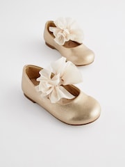 Gold Standard Fit (F) Mary Jane Flower Girl Bow Occasion Shoes - Image 1 of 6