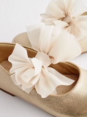 Gold Standard Fit (F) Mary Jane Flower Girl Bow Occasion Shoes - Image 5 of 6