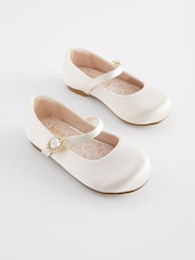 Ivory White Standard Fit (F) Flower Girl Occasion Mary Jane Shoes - Image 1 of 5