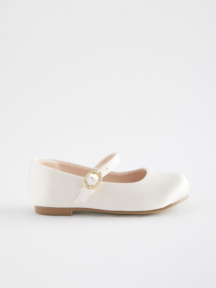 Ivory White Standard Fit (F) Flower Girl Occasion Mary Jane Shoes - Image 2 of 5