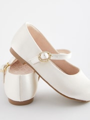 Ivory White Standard Fit (F) Flower Girl Occasion Mary Jane Shoes - Image 4 of 5