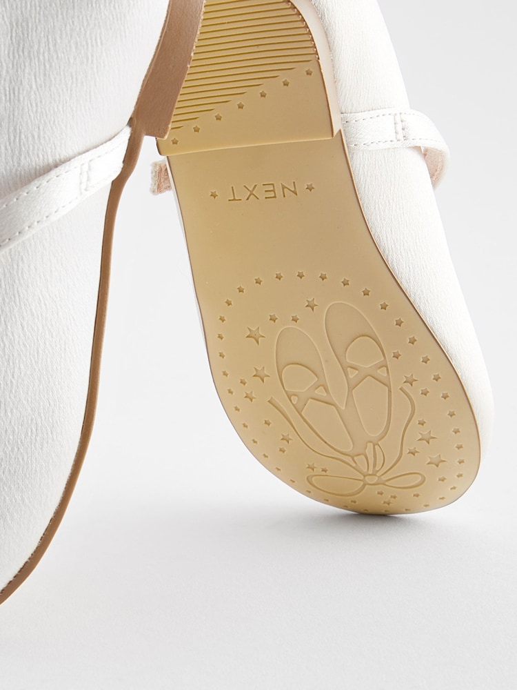 Ivory White Standard Fit (F) Flower Girl Occasion Mary Jane Shoes - Image 5 of 5