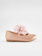 Pink Standard Fit (F) Mary Jane Flower Girl Bow Occasion Shoes - Image 2 of 5
