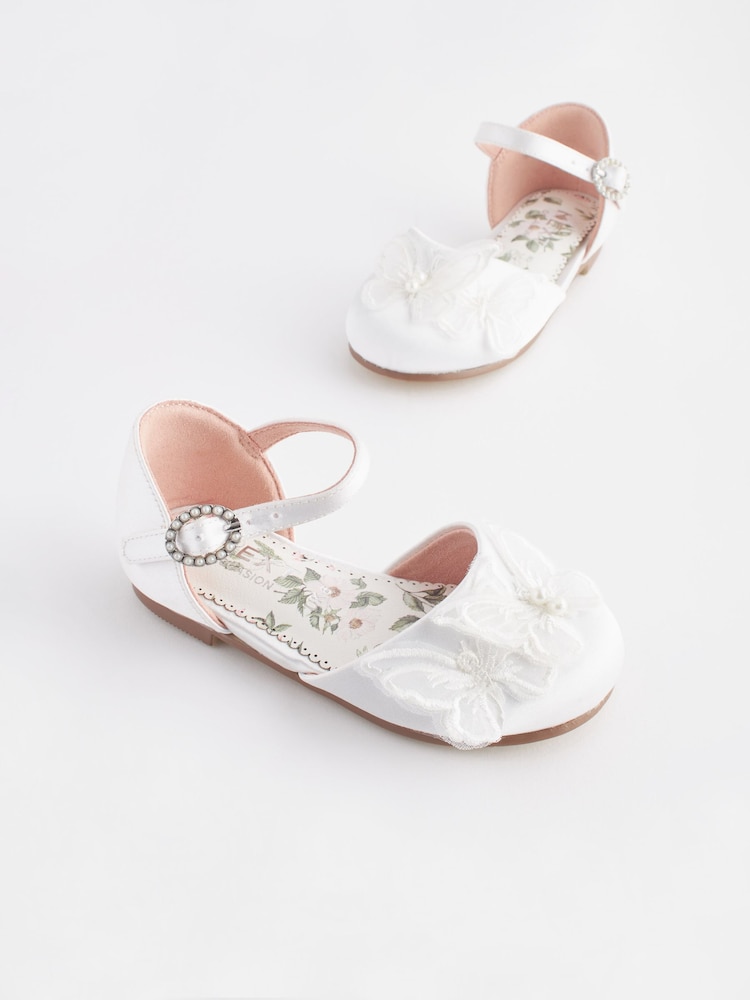 White Butterfly Bridesmaid Occasion Shoes - Image 1 of 7 White Butterfly Bridesmaid Occasion Shoes - Image 1 of 7