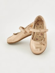 Rose Gold Standard Fit (F) Butterfly Mary Jane Shoes - Image 1 of 5