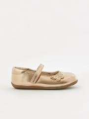 Rose Gold Standard Fit (F) Butterfly Mary Jane Shoes - Image 2 of 5