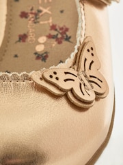 Rose Gold Standard Fit (F) Butterfly Mary Jane Shoes - Image 4 of 5