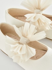 Ivory Standard Fit (F) Mary Jane Bridesmaid Bow Occasion Shoes - Image 5 of 5
