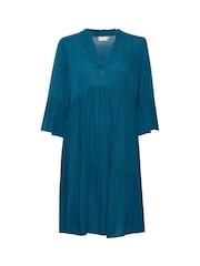 Kaffe Blue Marianah A-Shape 3/4 Sleeve Dress - Image 5 of 6