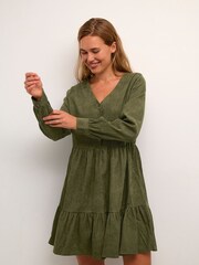 Kaffe Green Corina V-Neck Dress - Image 1 of 7
