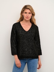 Kaffe Alioma V-Neck Pullover Jumper - Image 1 of 6