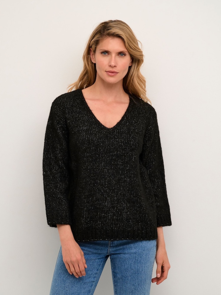 Kaffe Alioma V-Neck Pullover Jumper - Image 1 of 6