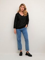 Kaffe Alioma V-Neck Pullover Jumper - Image 3 of 6