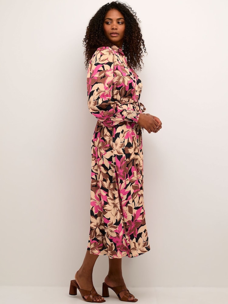 Kaffe Pink Dorita Oline Maxi Dress - Image 1 of 4