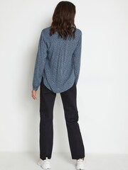 Kaffe Blue Rita Casual V-Neck Blouse - Image 2 of 6