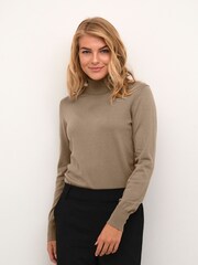 Kaffe Astrid Long Sleeve Regular Fit Roll Neck Jumper - Image 1 of 6
