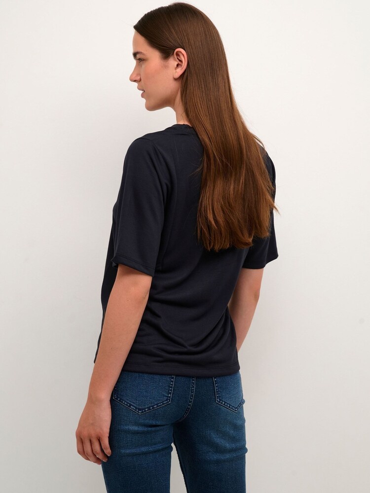 Kaffe Lise Half Sleeve Black T-Shirt - Image 2 of 6 Kaffe Lise Half Sleeve Black T-Shirt - Image 2 of 6