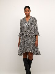Kaffe Marita Knee Length Black Dress - Image 2 of 5