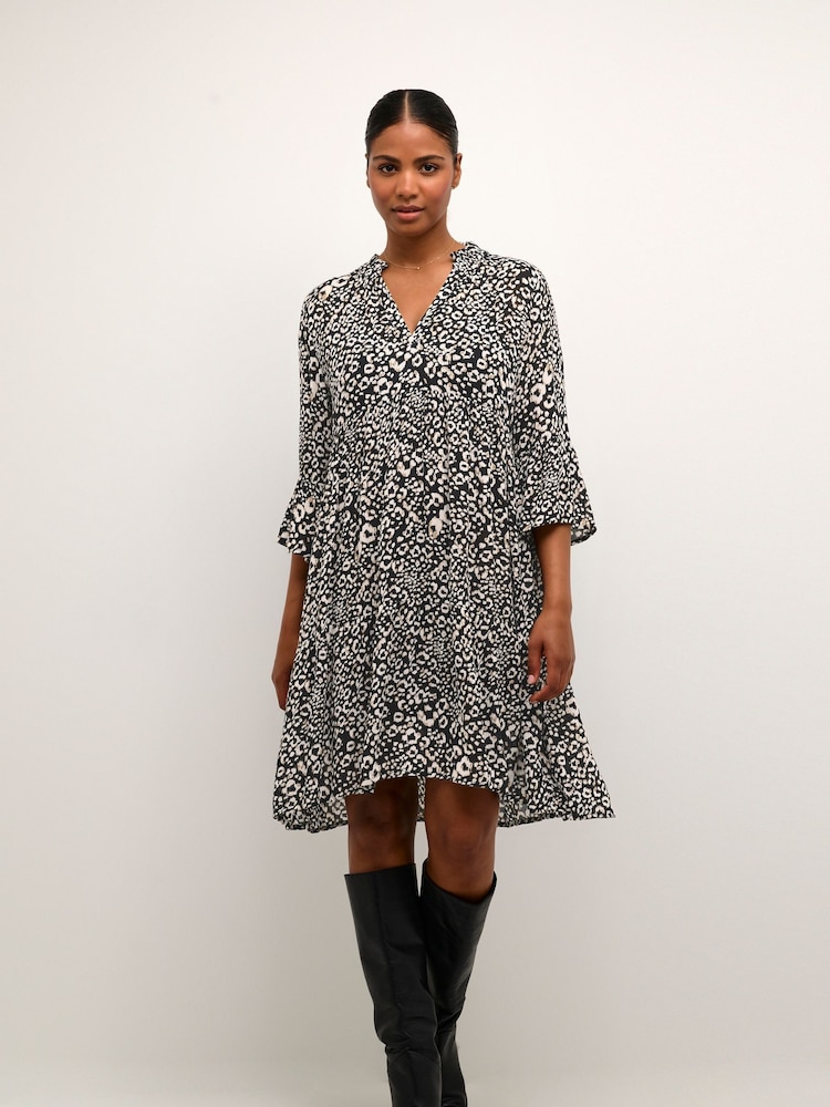 Kaffe Marita Knee Length Black Dress - Image 2 of 5