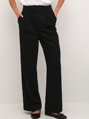 Kaffe Solvej Wide Leg Black Trousers - Image 1 of 6